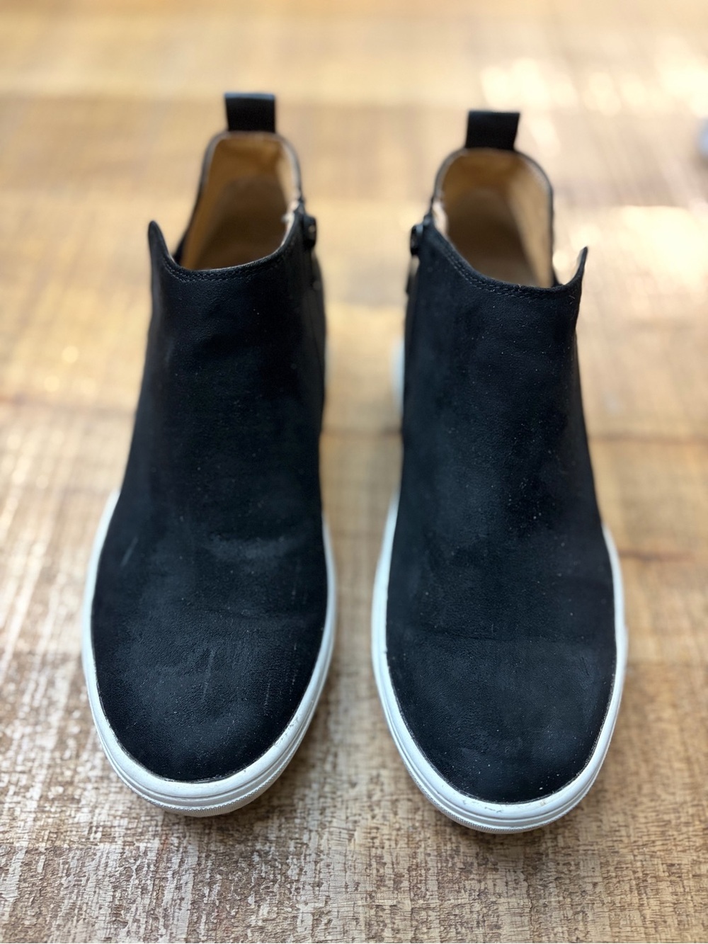 Sun + Stone Tan and Black Leather Slip-On Shoe